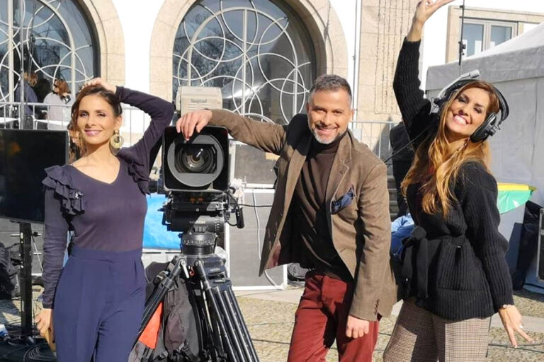 Programa Aqui Portugal, com os apresentadores Hélder Reis, Joana Teles e Catarina Camacho