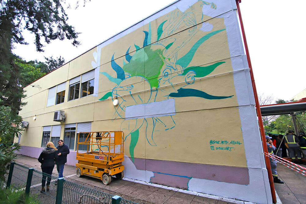 Mês dos Riscos e das Alterações Climáticas - Mural Escola Básica de Aranguez - Smile