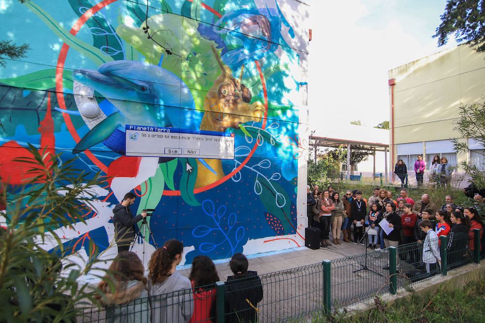 Mural alterações climáticas - inauguração