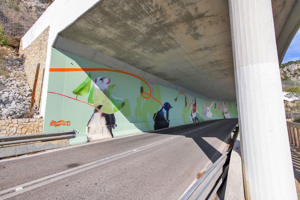 Intervenção artística em túnel da Arrábida | Smile