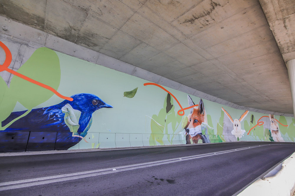 Intervenção artística em túnel da Arrábida | Smile