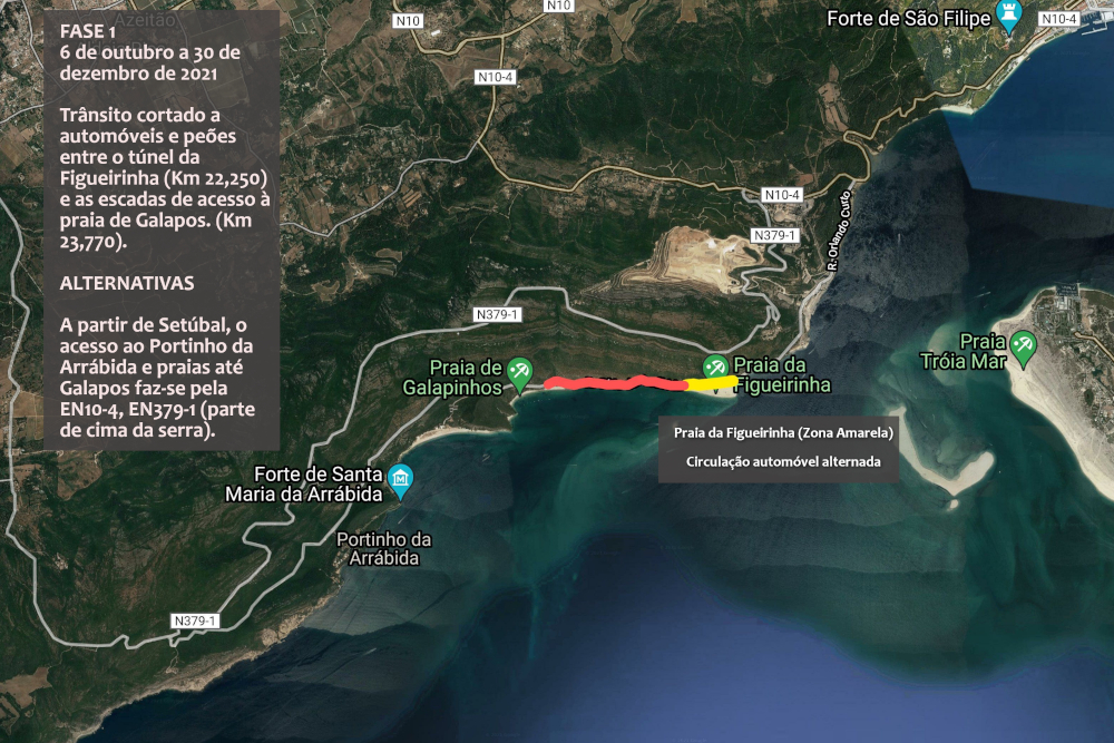 Trânsito cortado na Serra da Arrábida