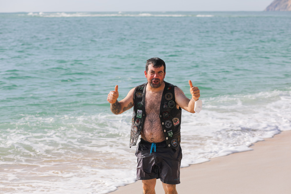 O Mergulho Motard Solidário, realizado n dia 1 de janeiro, na Praia da Figueirinha, visou angariar fundos para a Associação Nacional de Cuidadores Informais