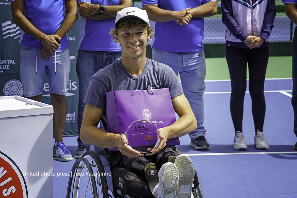 Conner Stroud, finalista vencido em singulares masculinos do IX Open Baía do Sado em cadeira de rodas