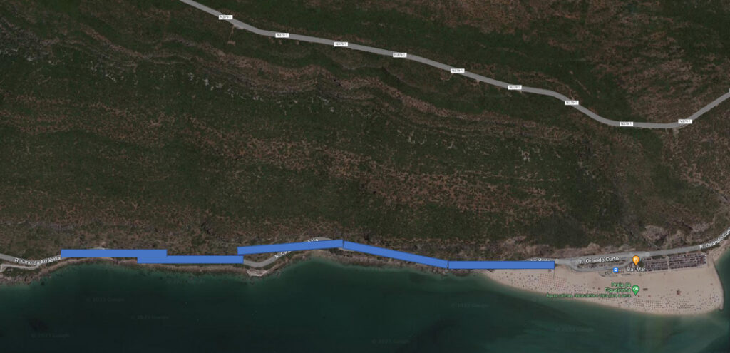 Risco de queda de bloco rochoso obriga a encerramento imediato de troço de estrada na serra da arrábida | mapa