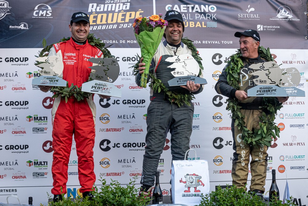 Hélder Silva, António Rodrigues e José Correia, os três primeiros classificados da Rampa Pêquêpê da Arrábida 2023