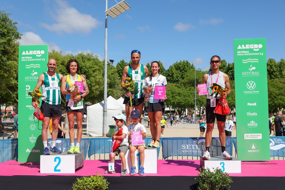 Pódio da nova prova de dez quilómetros