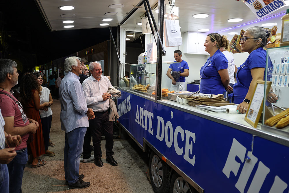 Presidentes da Câmara Municipal, André Martins, e da Junta de Freguesia de Gâmbia-Pontes-Alto da Guerra, Luís Custódio, na abertura da 22.ª edição das Festas do Moinho de Maré da Mourisca 2023