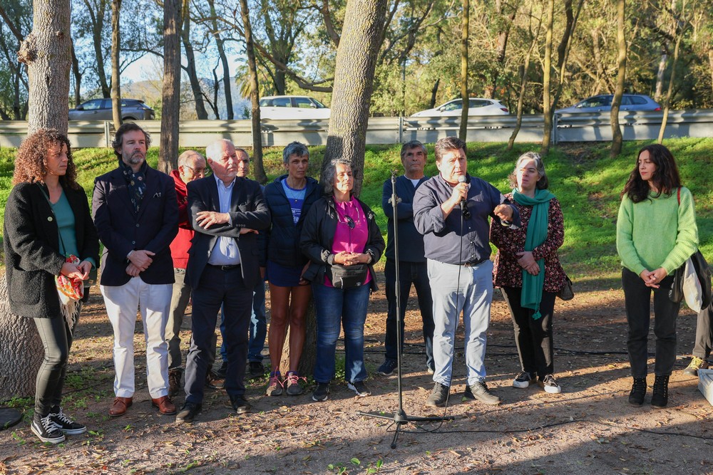 Presidente da União das Freguesias de Setúbal, Rui Canas, discursa no magusto realizado no Parque de Merendas da Comenda