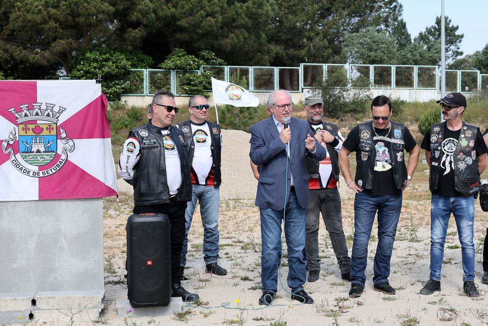 Lançamento da primeira pedra da nova sede do Moto Clube de Setúbal - presidente da Câmara, André Martins