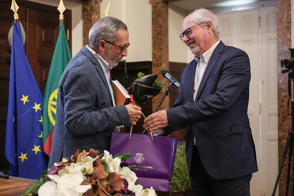 Conferência “A oposição católica ao Estado Novo em Setúbal” - Presidente da Câmara, André Martins, com o historiador e investigador Albérico Afonso Costa