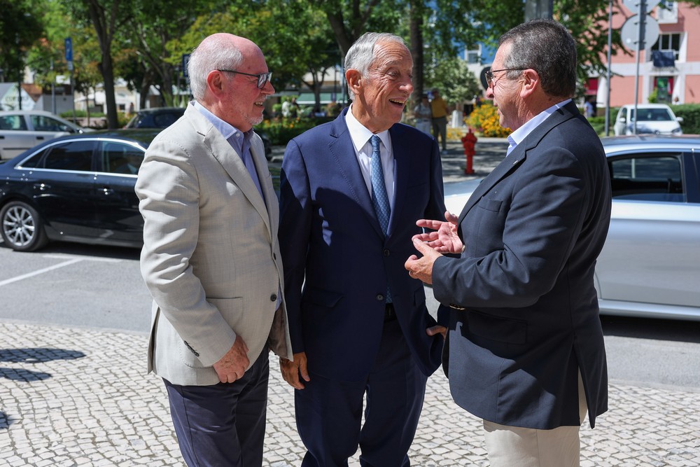 Congresso do centenário da Confederação Portuguesa das Coletividades de Cultura, Recreio e Desporto - Presidente da República, Marcelo Rebelo de Sousa, com os presidentes da Câmara, André Martins, e da CPCCRD, João Bernardino