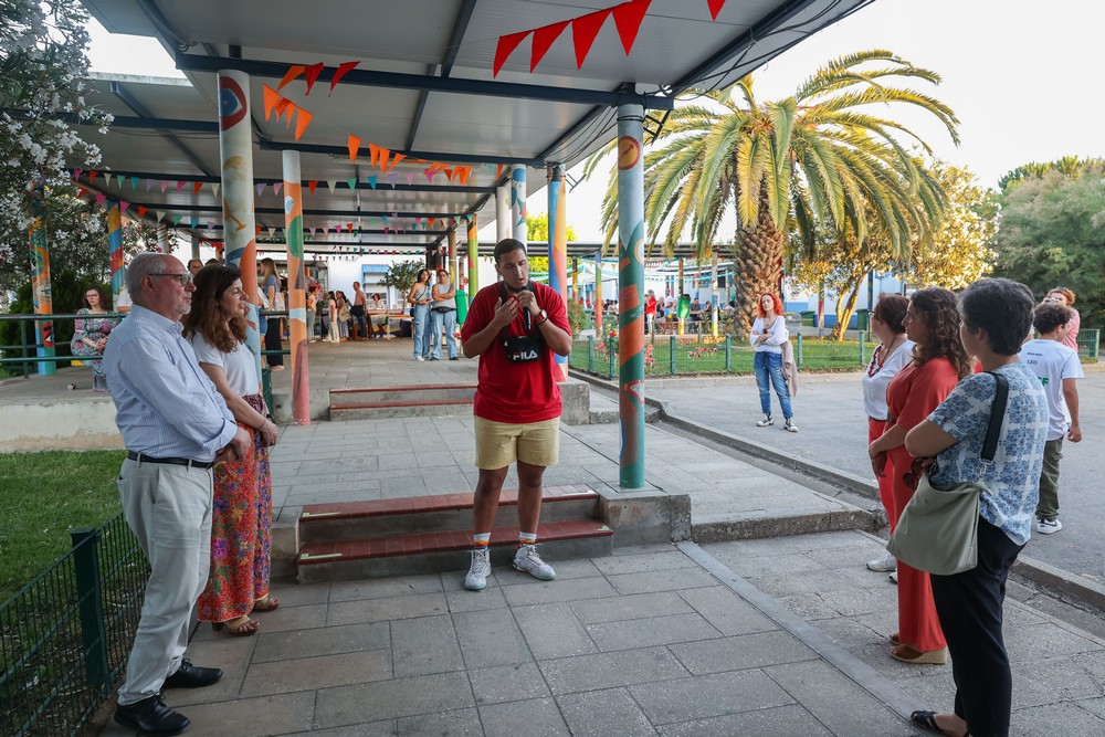19.ª Festa do Agrupamento de Escolas de Azeitão - Presidente e vice-presidente da Câmara, André Martins e Carla Guerreiro, e presidente da Junta de Freguesia de Azeitão, Sónia Paulo