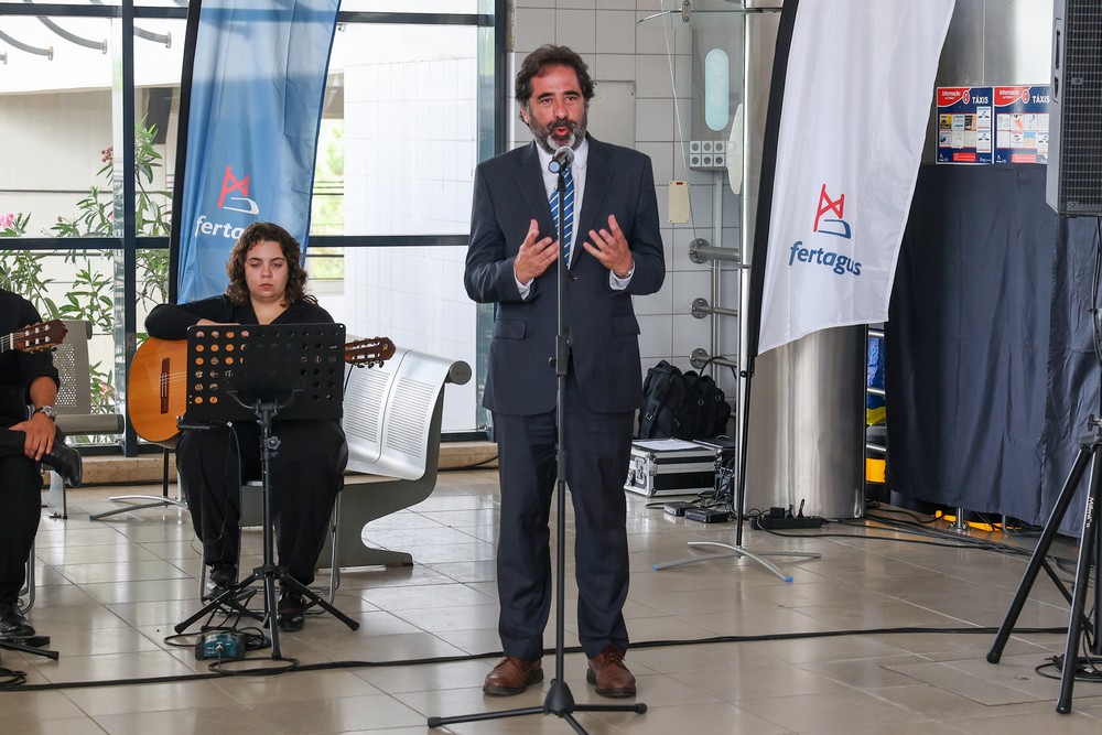 Inauguração do comboio da Fertagus Sebastião da Gama - estação de Coina - presidente do IMT, João Caetano