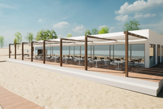 Modelo exemplificativo do tipo de estrutura a criar na Praia de Albarquel para concessão de equipamento de apoio