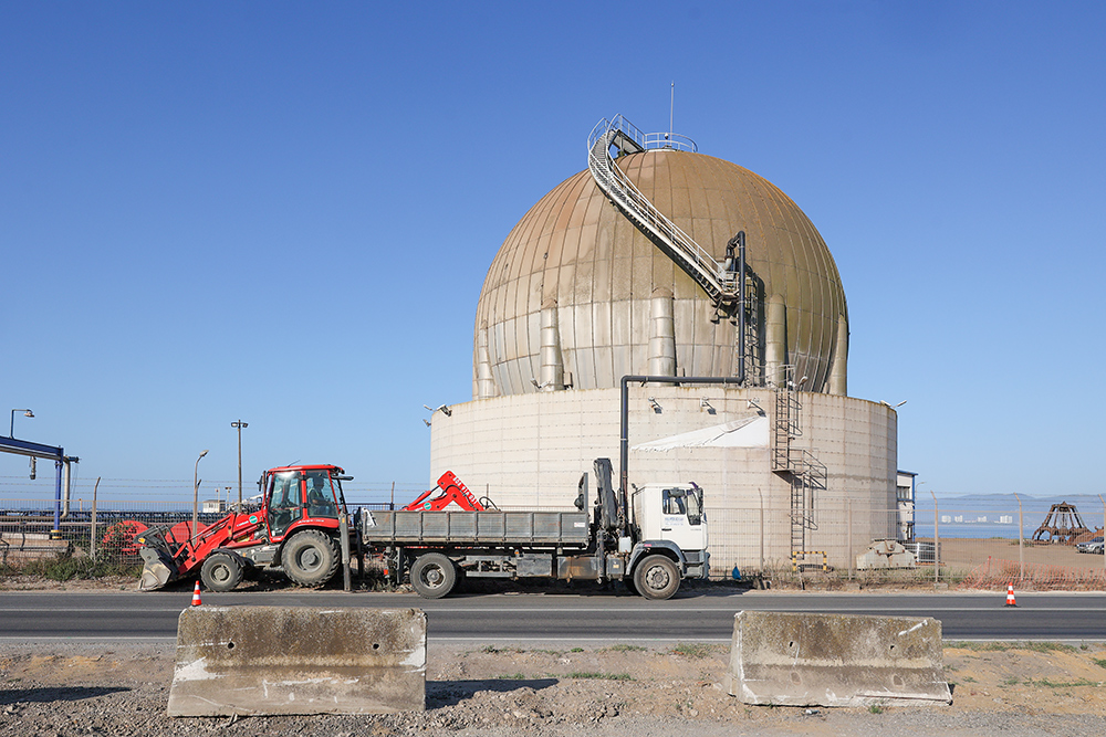 Obras na Estrada da Mitrena