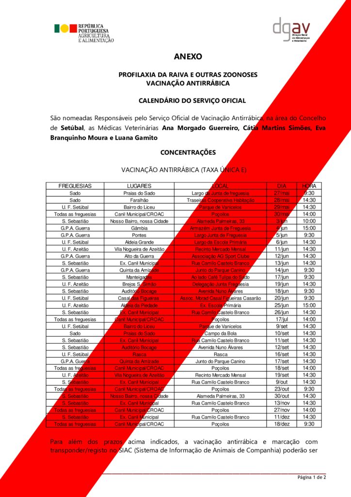 miniatura de Calendário Vacinação Antirrábida e Identificação