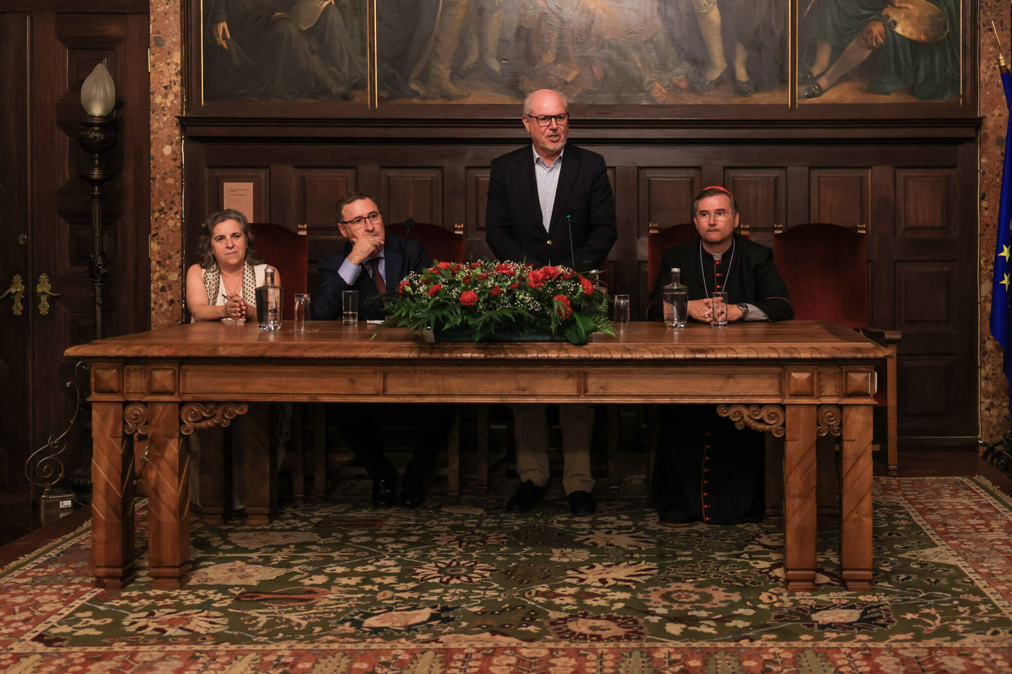 Semana da Formação Cáritas 2024 - Conferência "Cuidar de Todos" - Presidente da Câmara, André Martins, bispo de Setúbal, D. Américo Aguiar, e presidentes da Cáritas Portugal e da Cáritas Diocesana de Setúbal, Rita Valadas e Paulo Cruz