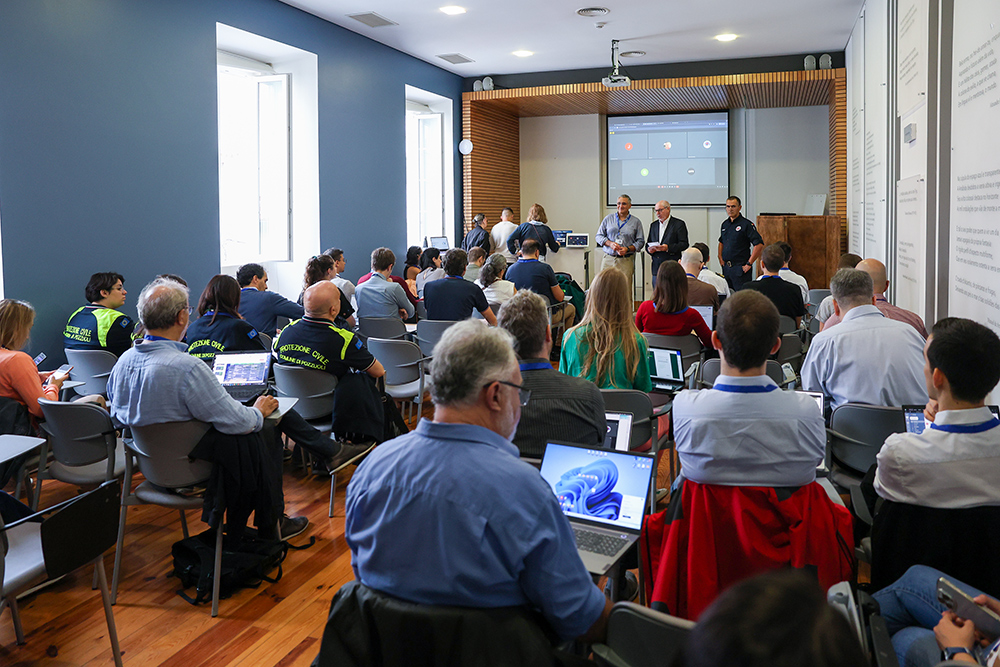Receção aos participantes na reunião do projeto europeu GOBEYOND, da área da proteção civil - Casa da Baía