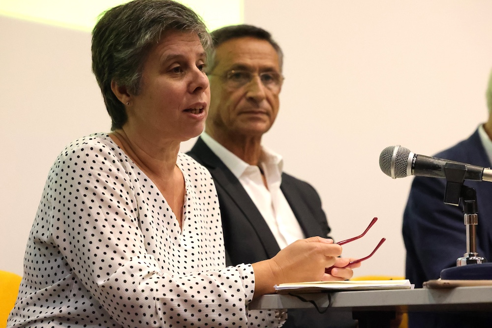 Reunião do executivo com os trabalhadores do Departamento de Obras Municipais - Vice-presidente da Câmara, Carla Guerreiro