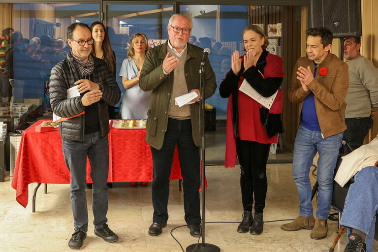 inauguração da exposição “Liberdade! Liberdade! A Revolução no Teatro”, no Fórum Municipal Luísa Todi - Presidente da Câmara, André Martins, com Duarte Victor, Célia David e Miguel Assis, do TAS