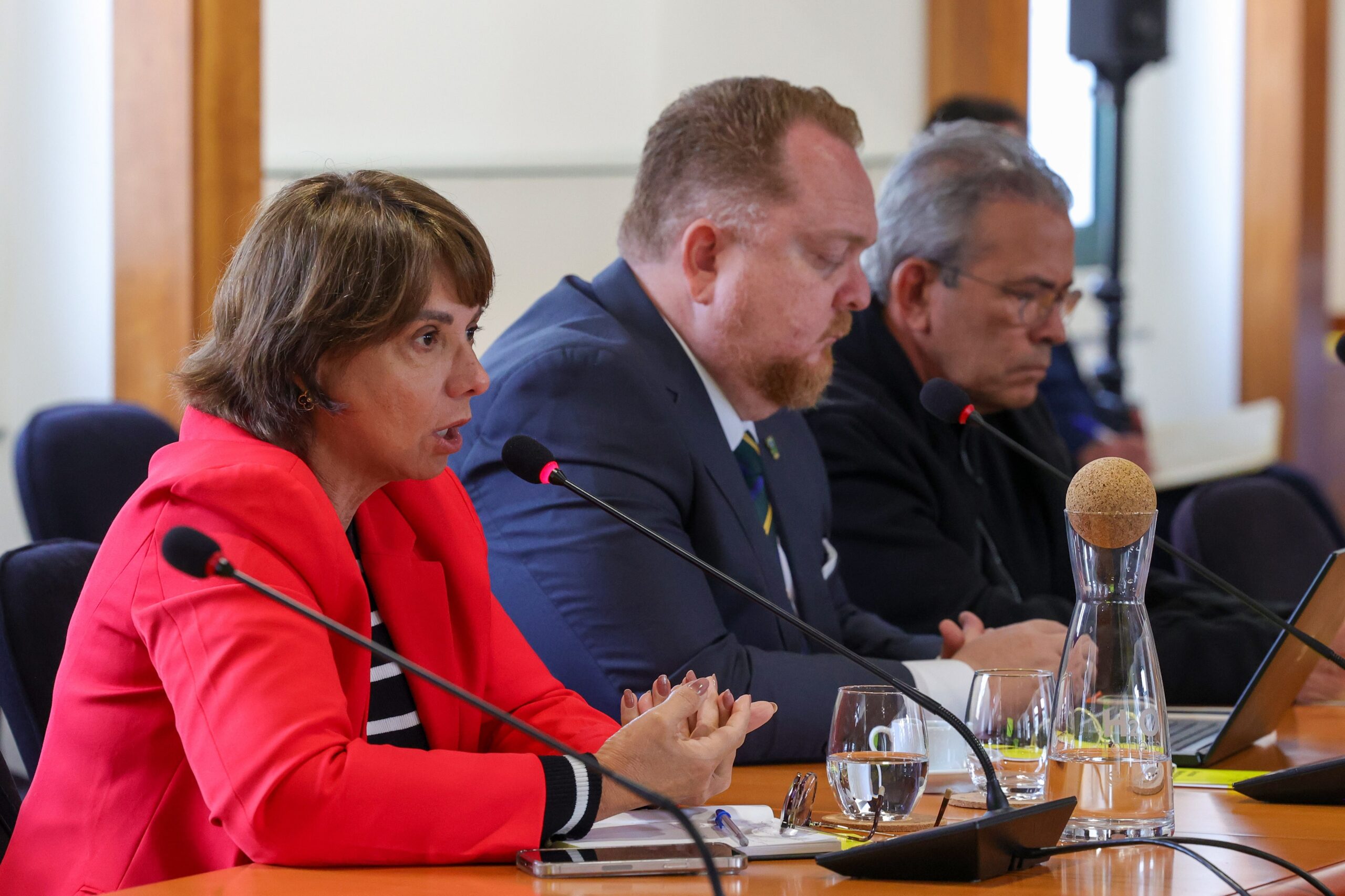 Delegação do Estado brasileiro do Rio Grande do Norte visita AML - Subsecretária de Estado do Turismo do Rio Grande do Norte, Solange Araújo, secretário de Estado do Desenvolvimento Económico, Hugo Fonseca, e deputado da Assembleia Legislativa Hermano Morais