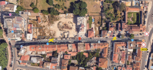 Esquema do corte do trânsito automóvel na Rua Almeida Garrett