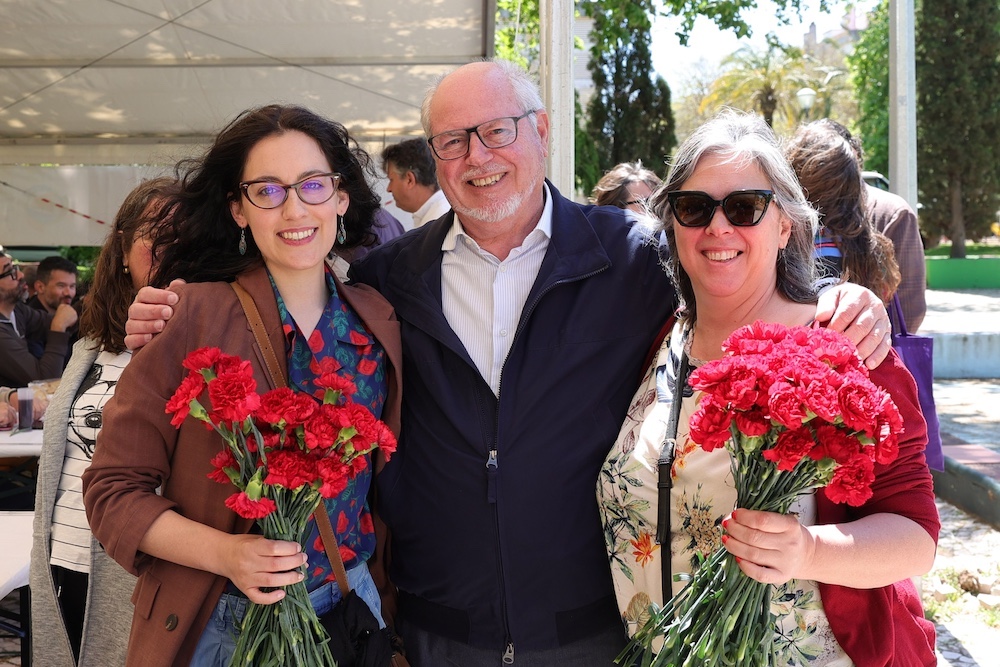 Piquenique da Liberdade - Presidentes da Câmara, André Martins, e da União das Freguesias de Setúbal, Fátima Silveirinha, e Mariana Dias, vogal da União das Freguesias de Setúbal