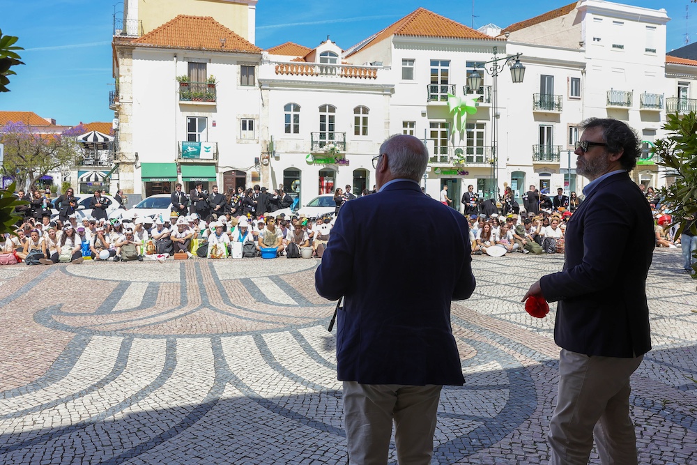 Receção aos novos alunos do Instituto Politécnico de Setúbal - Presidente da Câmara, André Martins, e vereador Pedro Pina