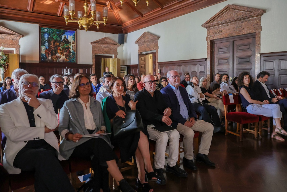 Homenagem ao arquiteto João Luís Carrilho da Graça - O homenageado, o presidente da Câmara, André Martins, Fernando António Batista Pereira e Paula Torgal