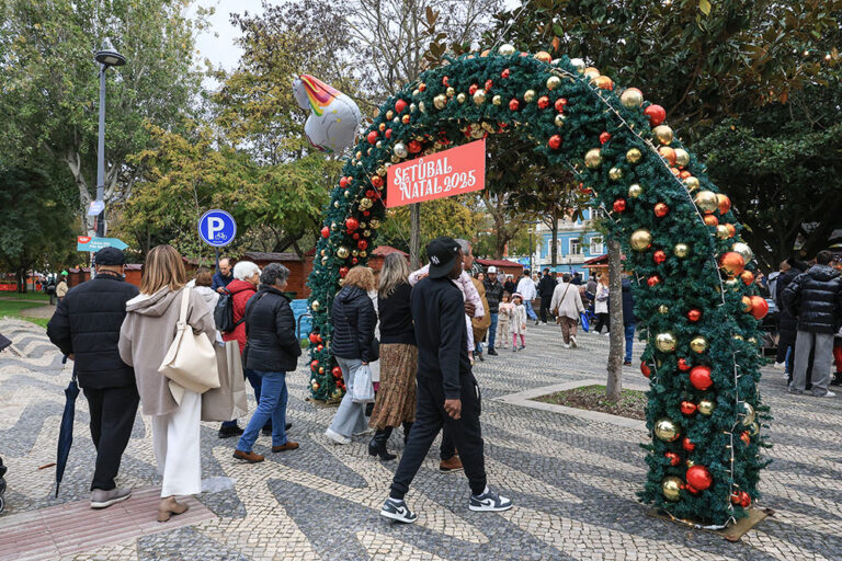 O Mercado de Natal está instalado na placa central da Avenida Luísa Todi
