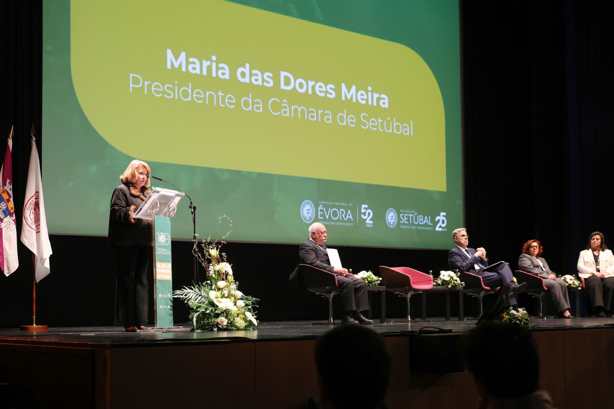 Maria das Dores Meira foi uma das oradoras na sessão solene que assinalou o centenário da Ordem dos Advogados