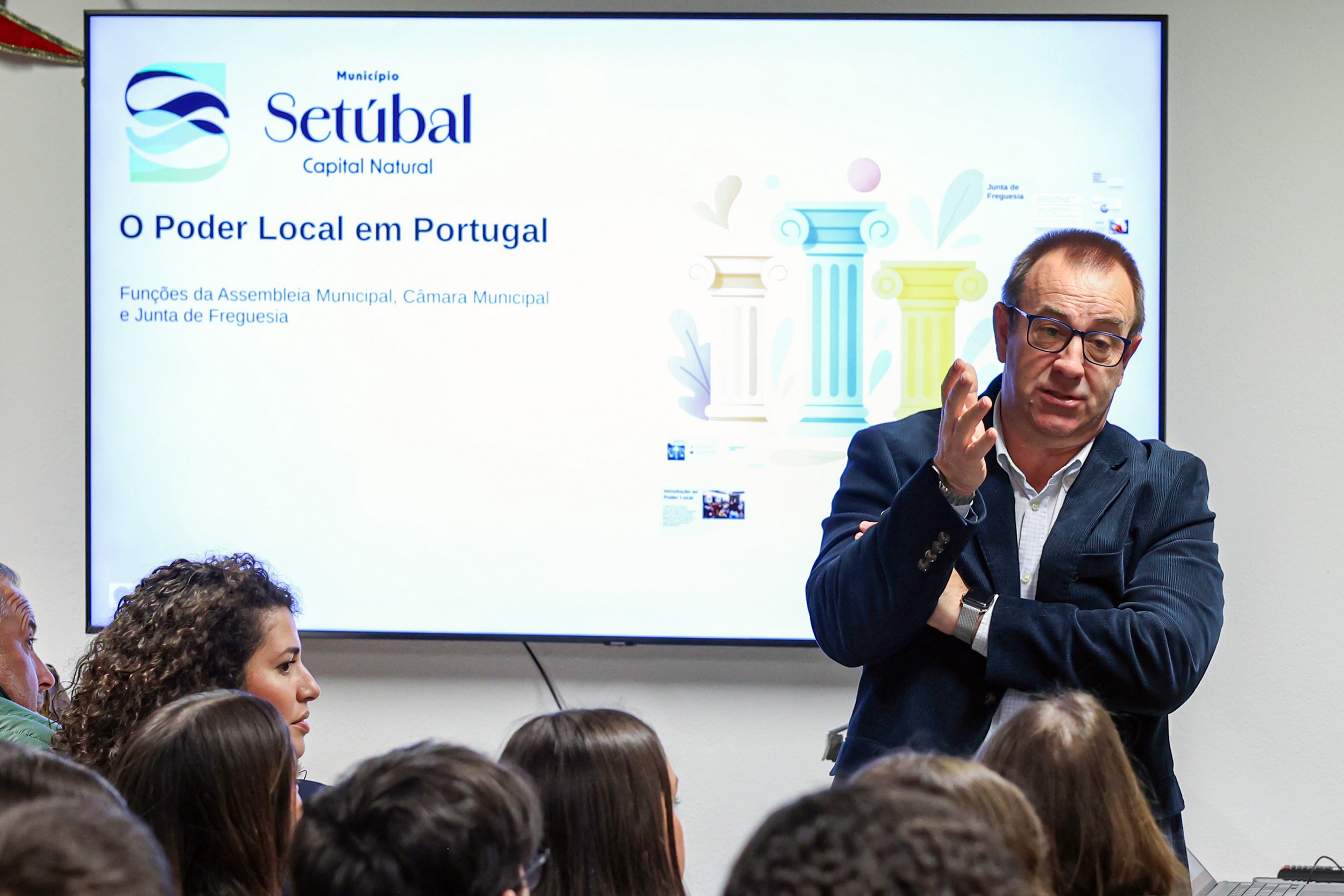 A sessão contou com o coordenador da Comissão de Educação, Cultura, Desporto e Associativismo da Assembleia Municipal de Setúbal, Jorge Bico