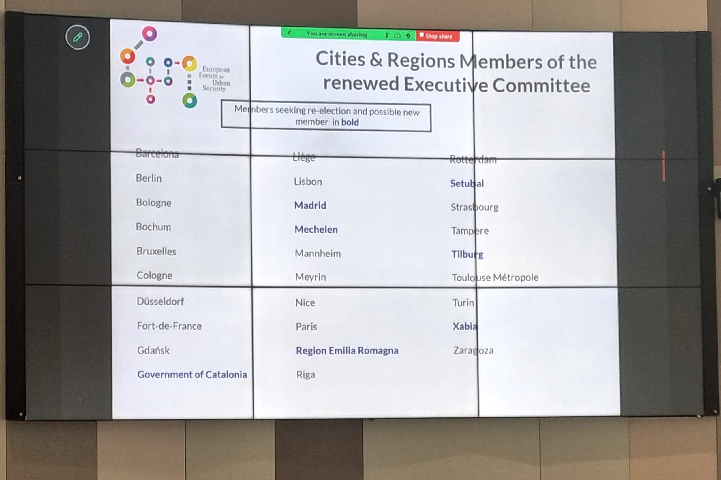 A Câmara Municipal de Setúbal foi reeleita para o Comité Executivo do Fórum Europeu de Segurança Urbana (FESU)