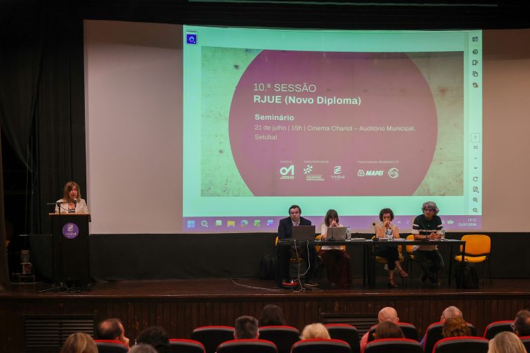 10.ª sessão de esclarecimento do RJUE, que conta com o apoio da Associação Nacional de Municípios Portugueses e da Câmara Municipal de Setúbal
