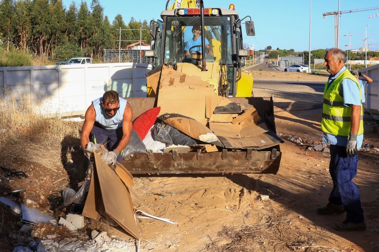Remoção de monos, resíduos verdes e materiais resultantes de obras, que foram depositados ilegalmente em terrenos das Manteigadas